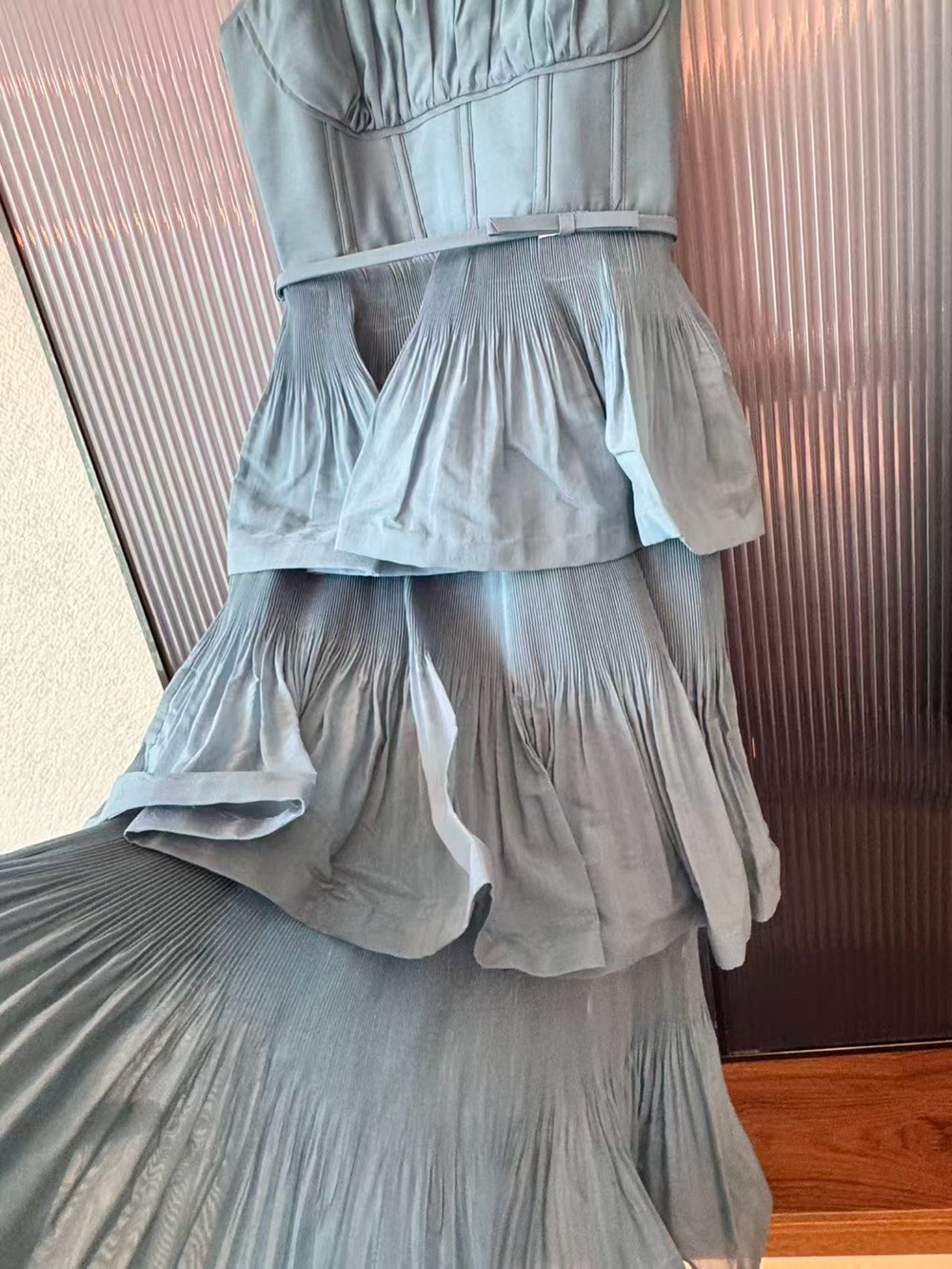 Zimmermann Tiered Midi Dress in Dusty Blue size 0 - Picture 9 of 12